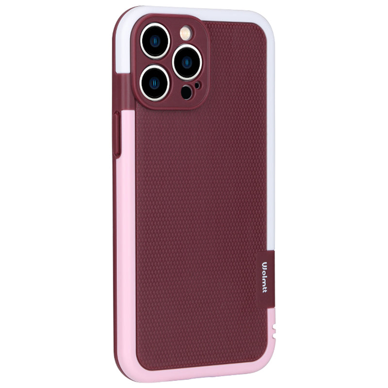 WOLMTT For iPhone 14 Pro Max Case Dual Color Frame Rhombus Texture PC+TPU Anti-drop Phone Cover WOLMTT For iPhone 14 Pro Max Case Dual Color Frame Rhombus Texture PC+TPU Anti-drop Phone Cover